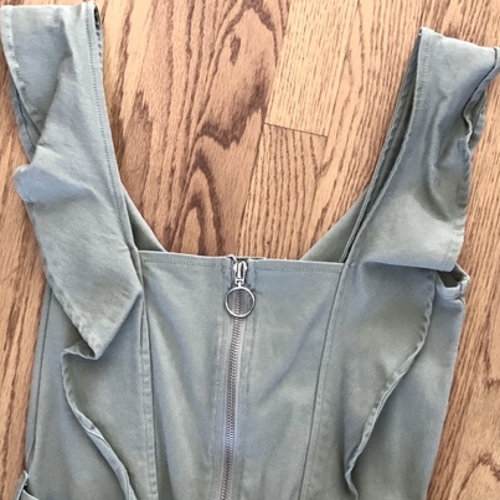 Tinsel Ruffle Strap Jumpsuit Moss Green